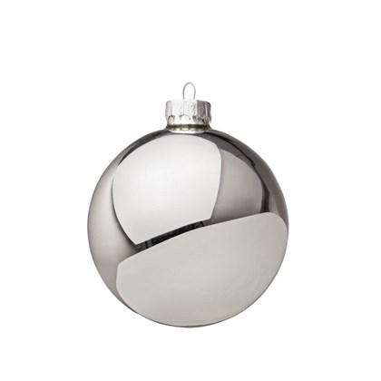 Shiny Silver Bauble 8cm