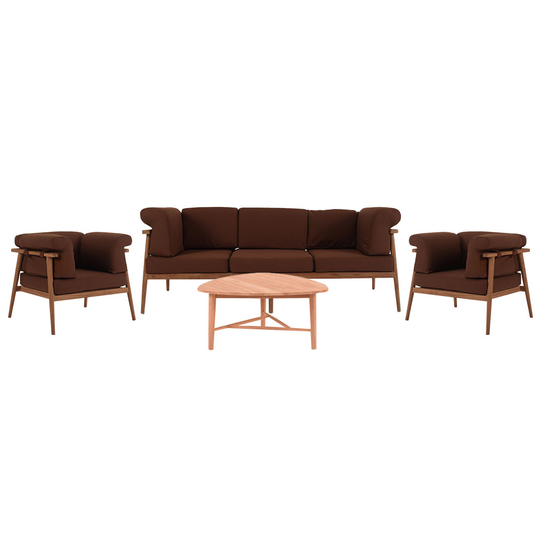 3-Seater Sofa Set of 4 with Cushions