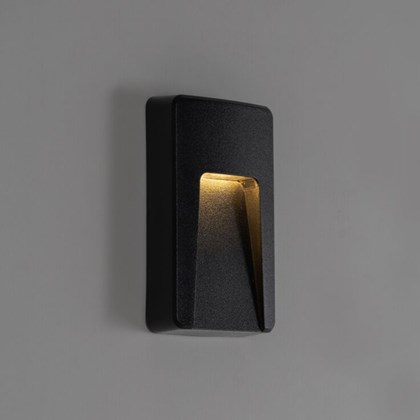 Black Plastic Wall Light - One way 3000K - 3W