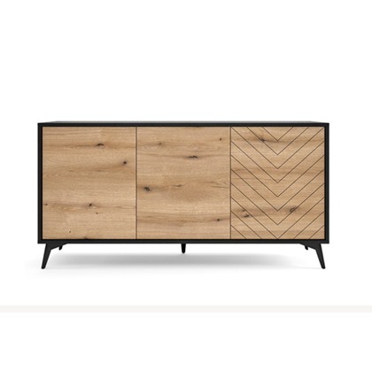 Sideboard 2 Doors 3 Drawers – Oak & Black