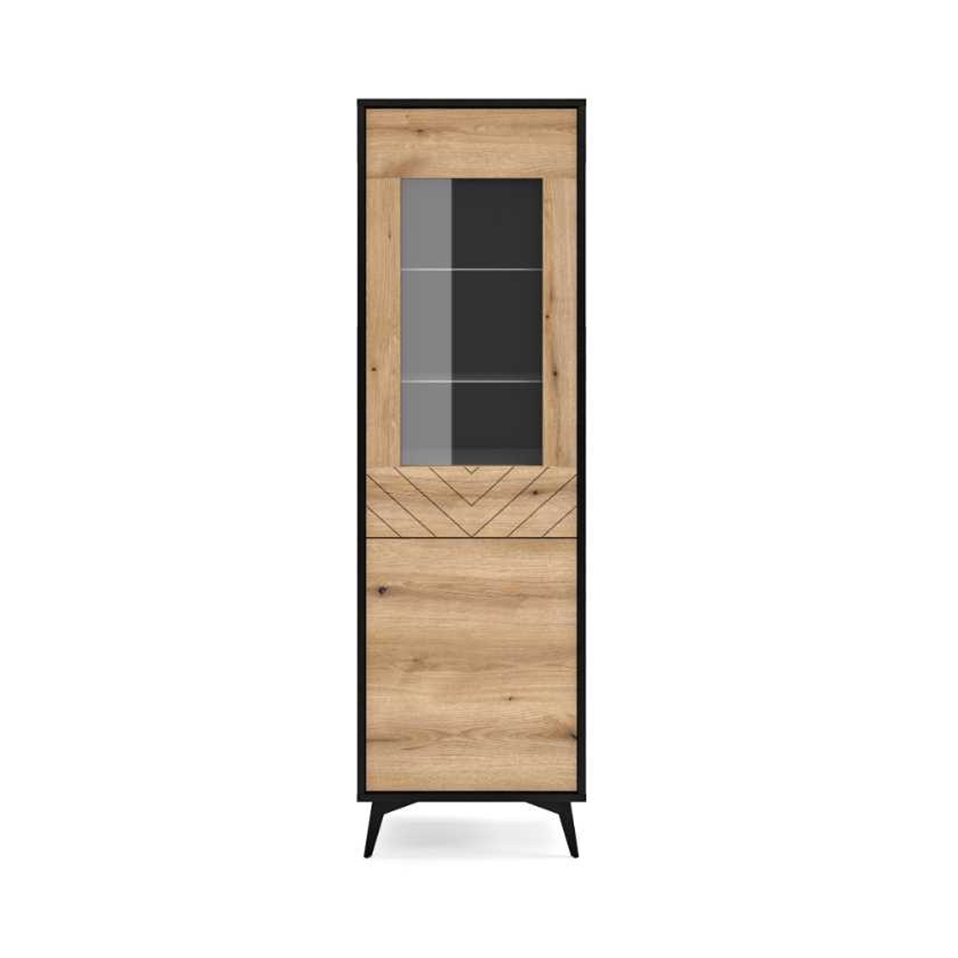 Showcase Cabinet - Oak & Black