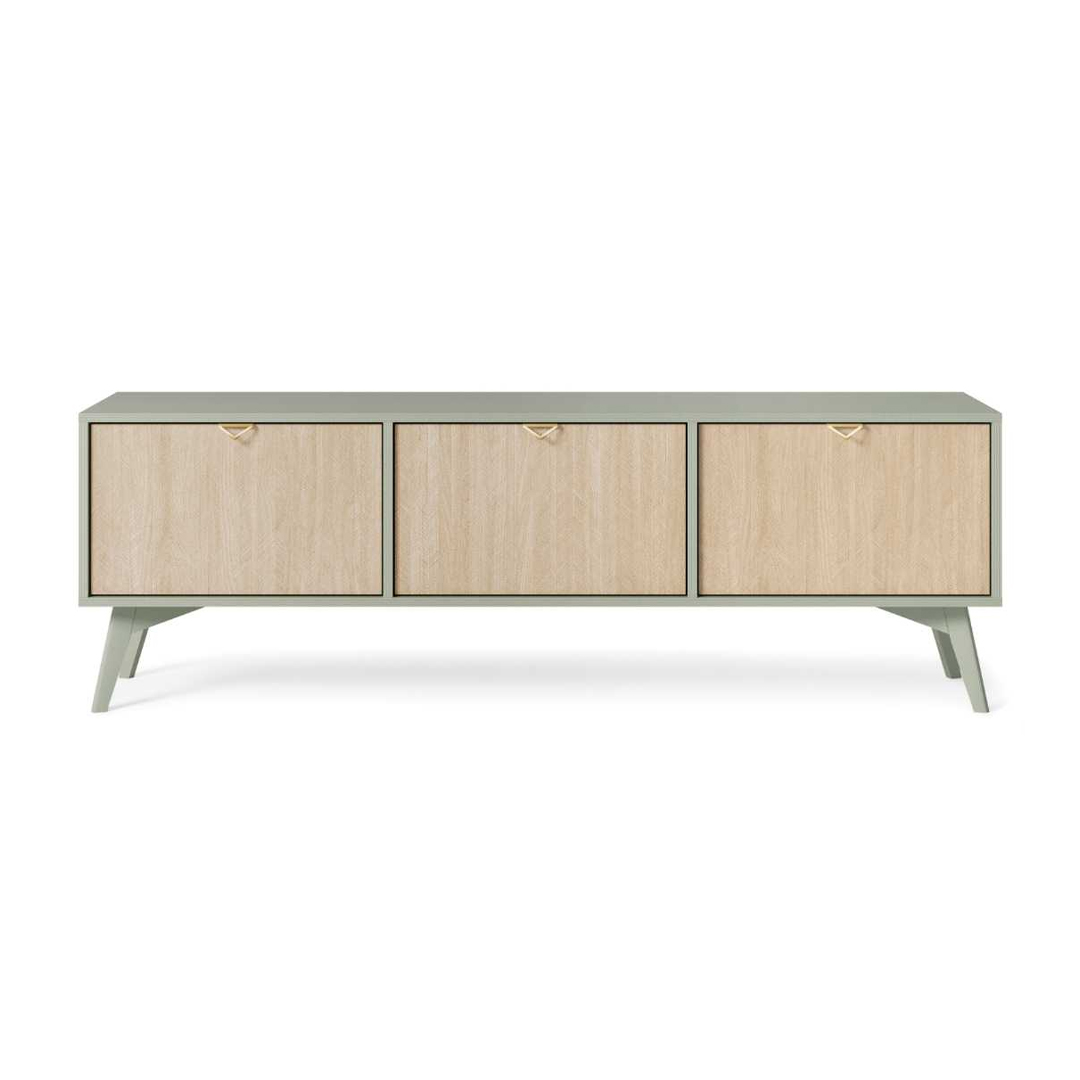 TV Unit 3 Doors - Herringbone Scandi & Eucalyptus