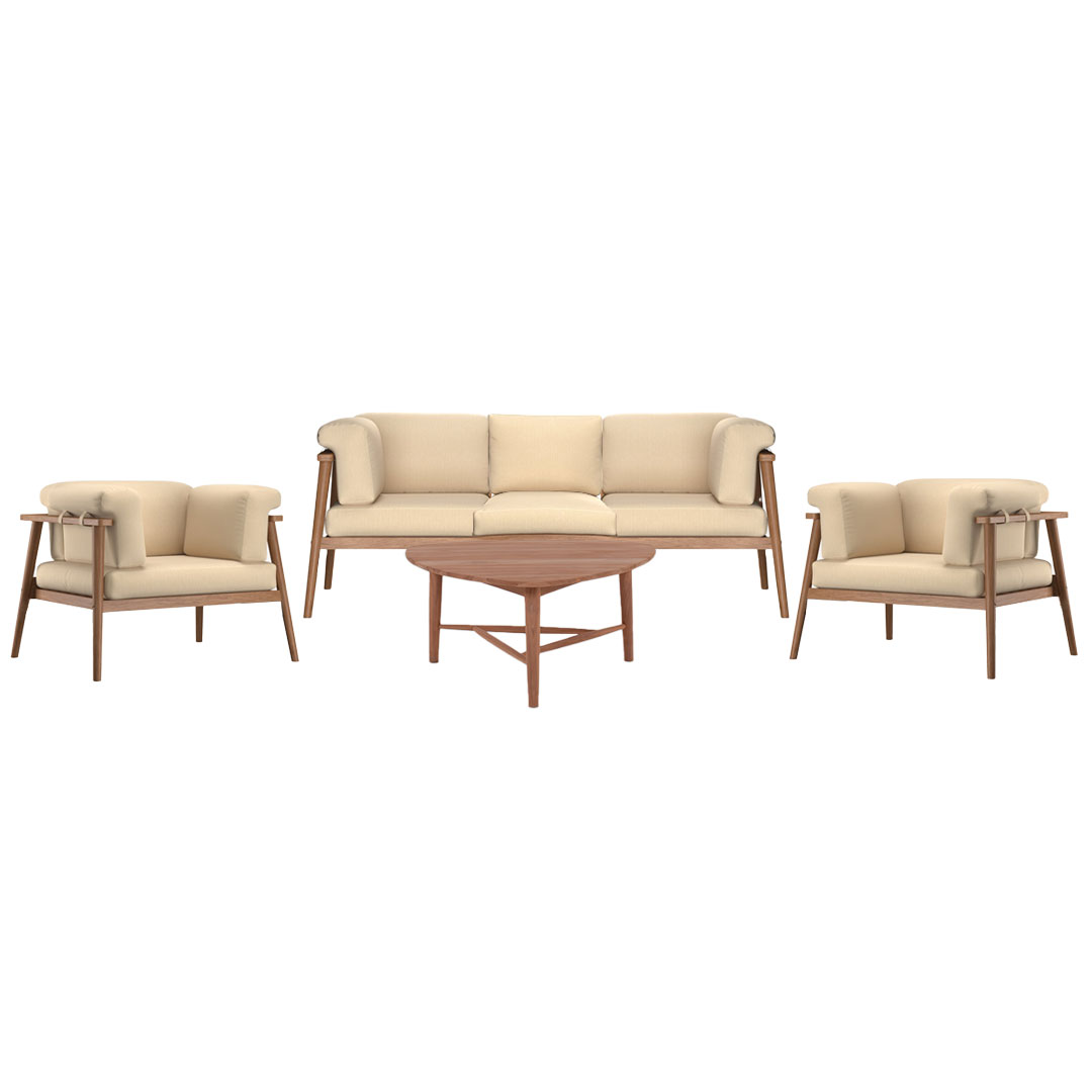 3-Seater Sofa Set of 4 with Cushions