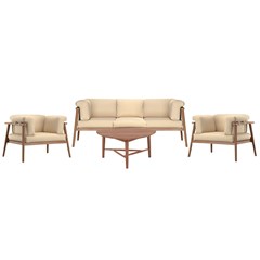 3-Seater Sofa Set of 4 with Cushions