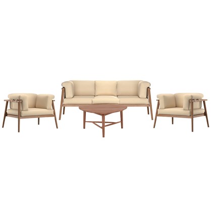 3-Seater Sofa Set of 4 with Cushions