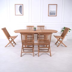 Oval Extendable Table with Chairs