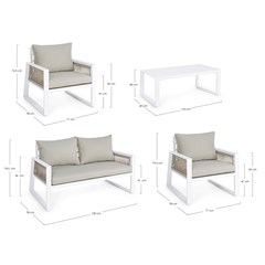 4pc Sofa Set Captiva White and Grey