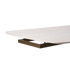 Extendable Ceramic Table – White Cave Stone & Walnut