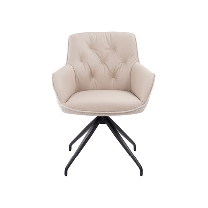 Swivel Dining Chair – Light Beige & Light Grey