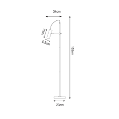 Modern Floor Lamp - Adjustable Black Metal Spotlight