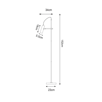 Modern Floor Lamp - Adjustable Black Metal Spotlight