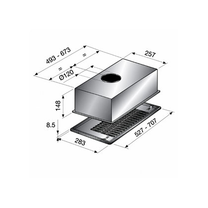Built-In Cooker Hood Kitchen 52cm – Silver