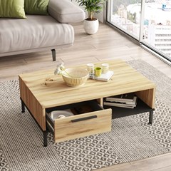 Rectangular Coffee Table - Wotan Oak & Black