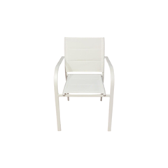 Alum Padded Sling Stacking Chair – Matt White