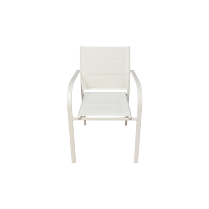 Alum Padded Sling Stacking Chair – Matt White