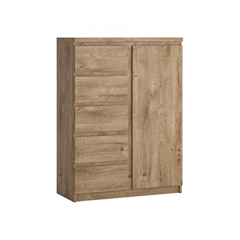 Sideboard 1Door 5 Shelves – Golden Ribbeck Oak