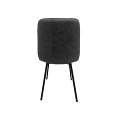 Chair Fabric Black Metal Legs - Dark Grey