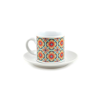 Malta Tile Espresso Cup & Saucer Pattern No.2