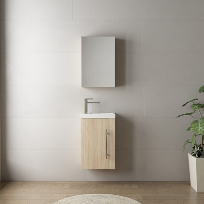 Bathroom Vanity Unit Oak with Mirror Cabinet