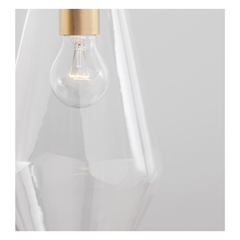 Pendant Light Gold Metal Clear Glass