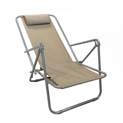 Beach Reclining Chair with Pillow - Light Taupe
