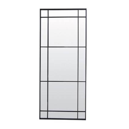 Mirror 77x3x183 Cm Clear Glass Matt Black