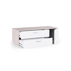 Base Unit 1 Door 2 Drawers – Shannon Oak & Pearl White