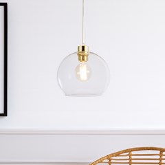 Transparent Glass Pendant Lamp 1xE27