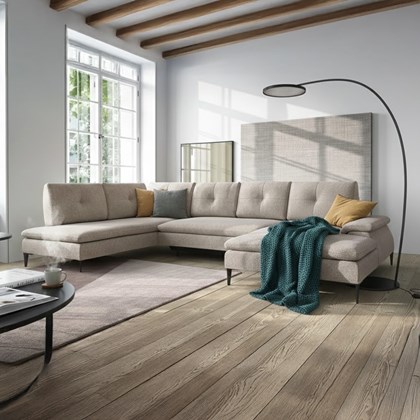 Corner Sofabed with Chaise Right 350cm – Light Beige