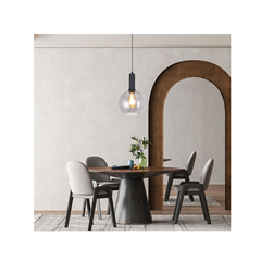 Aurora Suspension Pendant – Black & Smoky Glass