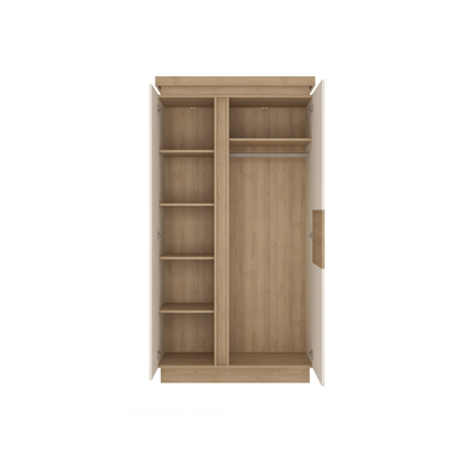2 Doors Wardrobe – Riviera Oak Light & Alpine White