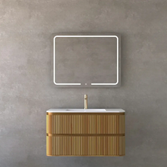 Bathroom Vanity Cabinet, Sintered Stone & Mirror