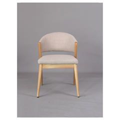 Dining Chair Beige Leg Natural Wood Finish