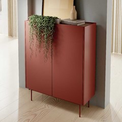 Sideboard Large 2 Doors – Ceramic Red & Linea Oak