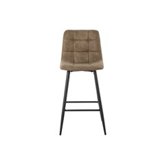 Brown Microfiber Bar Stool with Black Metal Legs