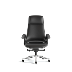 Office Chair with Bionic S-Shape and Cowhide Upholstery