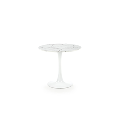 Denver Table – White Marble & White Legs