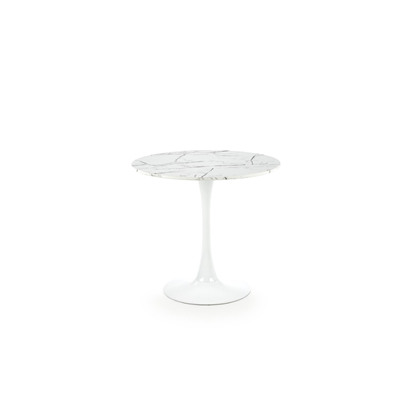 Denver Table – White Marble & White Legs