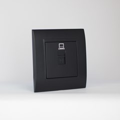 1 Gang Ethernet Outlet Black Matte Series