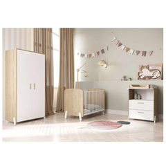 Cute Baby Crib – Brown & White