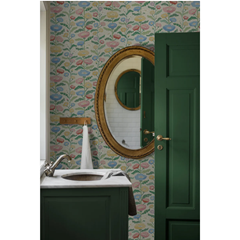 Mural Wallpaper Stylised Flowers Coloured