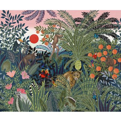 Mural Wallpaper Jungle Wall Animals