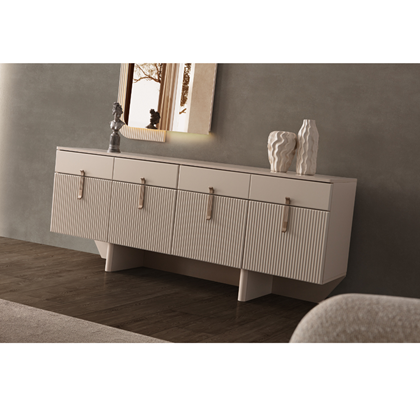 Console With Mirror – Sand Beige