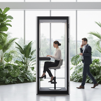 Single-Person Acoustic Booth - Grey