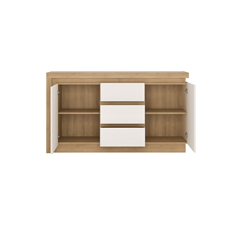 Sideboard 2 Doors 3 Shelves – Riviera Oak Light & White High Gloss