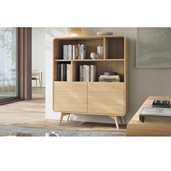 Bookshelf – 2 Doors & 2 Shelves, Vicenza Oak