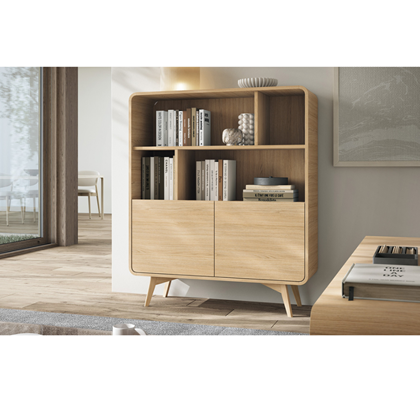 Bookshelf – 2 Doors & 2 Shelves, Vicenza Oak
