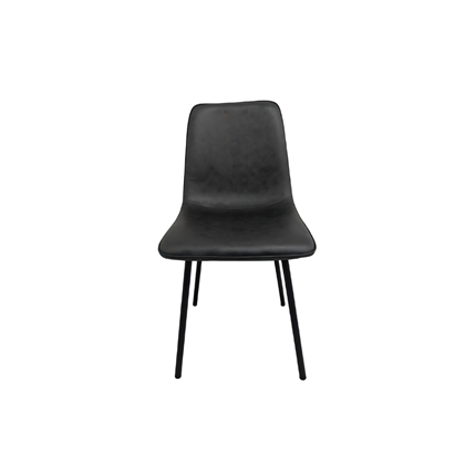 Chair Fabric Black Metal Legs - Dark Grey