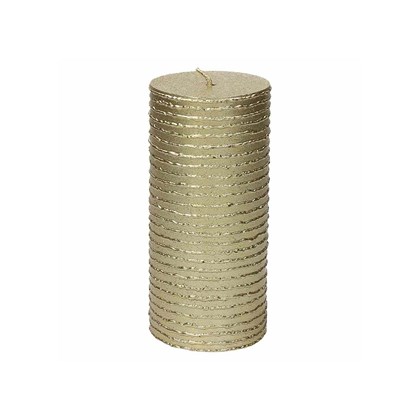 Cylindrical Candle 15 Cm H Chic Gold Wax Gold