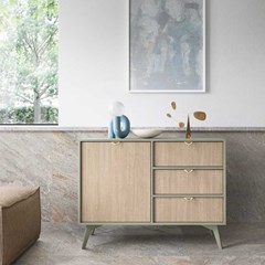 Sideboard 3 Drawers 1 Door – Herringbone Scandi & Eucalyptus